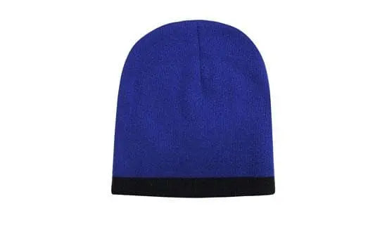 Headwear Acrylic Two Tone Roll Down Beanie X12 - 4188 - City Workwear